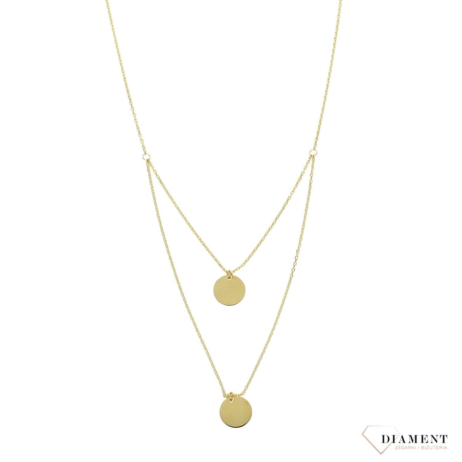 Złoty naszyjnik celebrytka 333 'podwójne gładkie kółeczko'.jpg